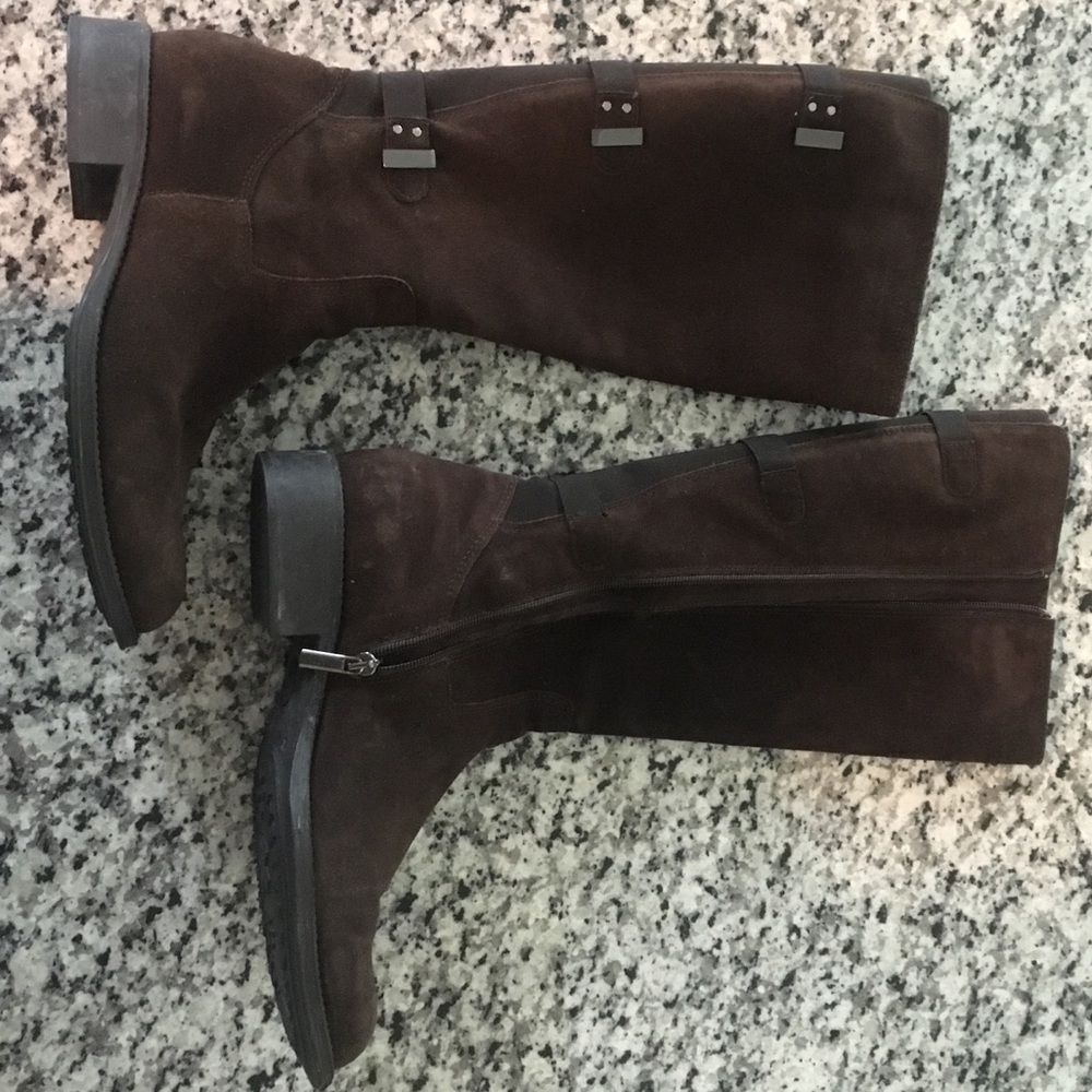 Knee High Boot with Gunmetal Side Detail